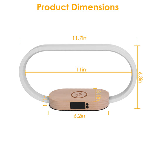 wireless charging bedside lamp with clock