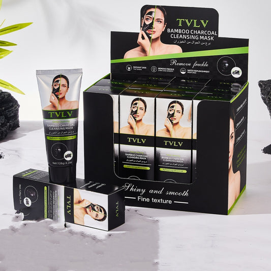 charcoal face mask applied on face evenly