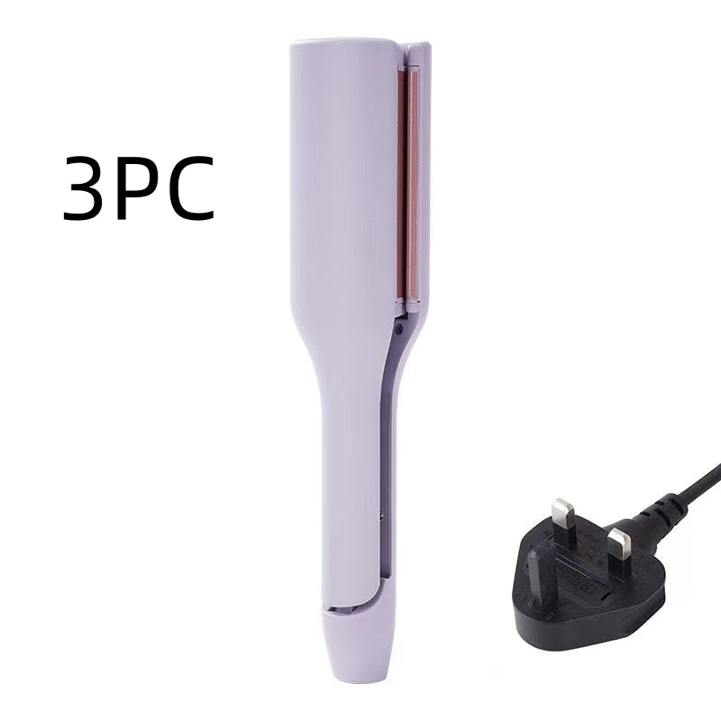 hair curling iron creating deep wave hairstyle