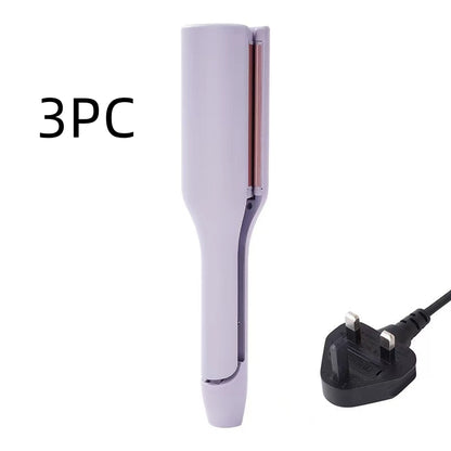 hair curling iron creating deep wave hairstyle