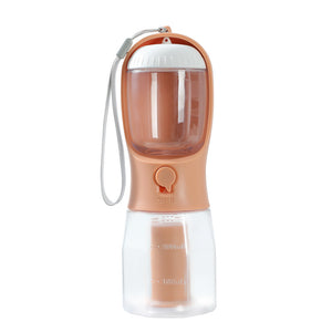 3-in-1 Portable Dog Water Bottle with Food & Waste Bag Storage