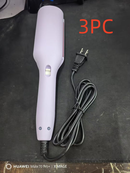 hair curling iron creating deep wave hairstyle