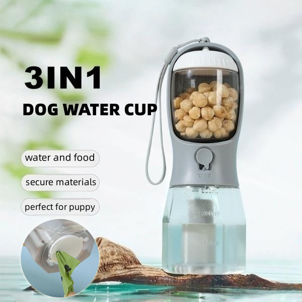 dog water bottle 3 in 1 portable pet feeder