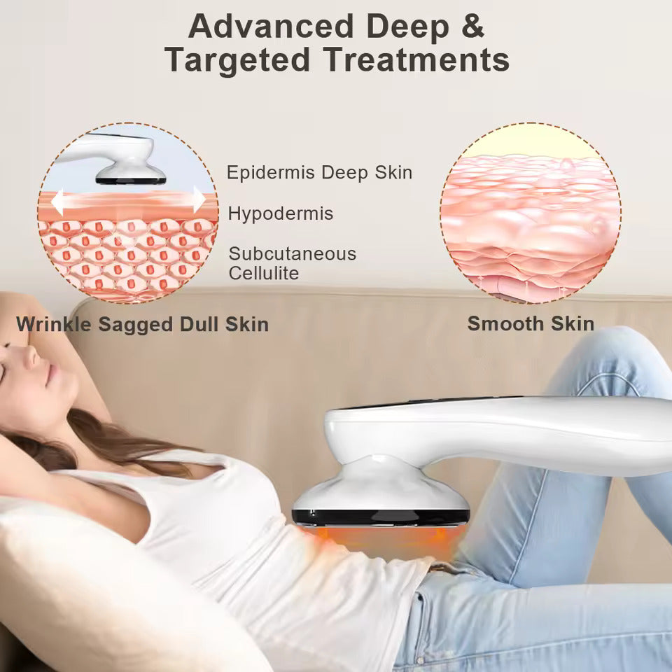 body sculpting massager in use on stomach area