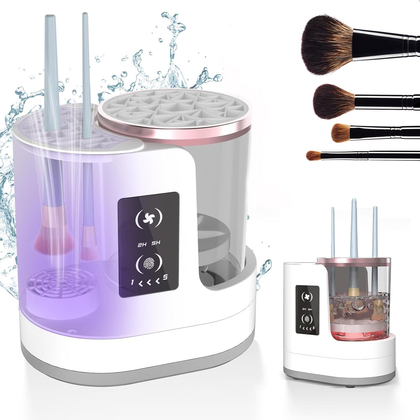 Electric Rechargeable Makeup Brush Cleaner – Automatic Cleaning & Drying Stand Device