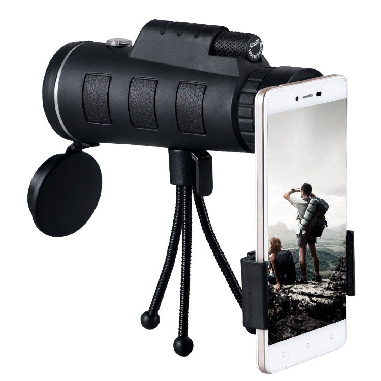 Universal Monocular Telescope Zoom Scope with Compass – Phone Clip & Tripod Compatible with Apple