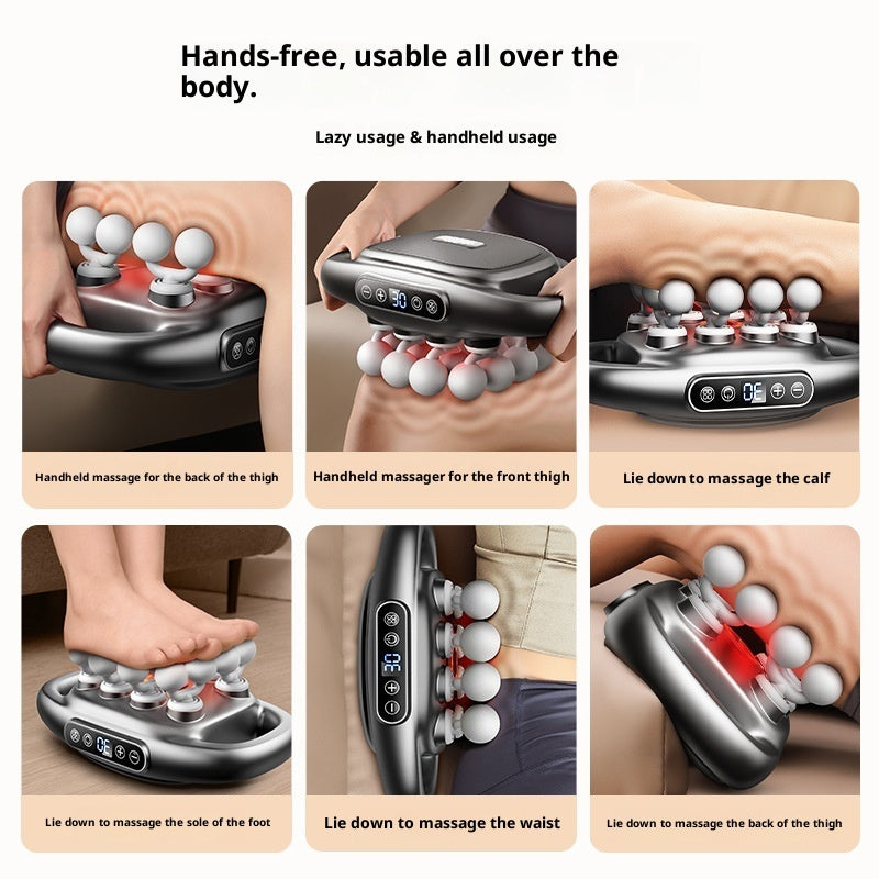 massage gun with multiple attachment heads display