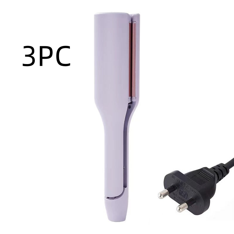 hair curling iron creating deep wave hairstyle