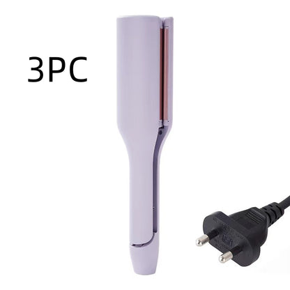 hair curling iron creating deep wave hairstyle