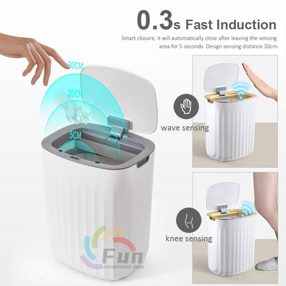 Smart trash can opening automatically with hand motion