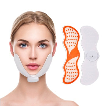 face slimming massager applied on jawline