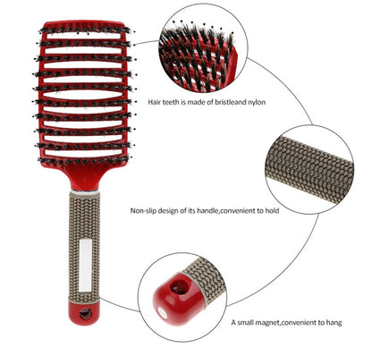 Detangling Hair Brush for Women – Anti-Knot Nylon Bristles with Scalp Massage for Wet & Dry Hair