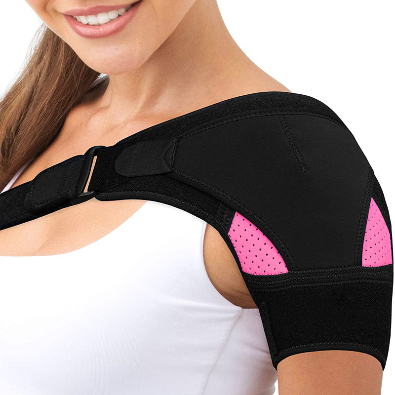 shoulder support brace in use during basketball game