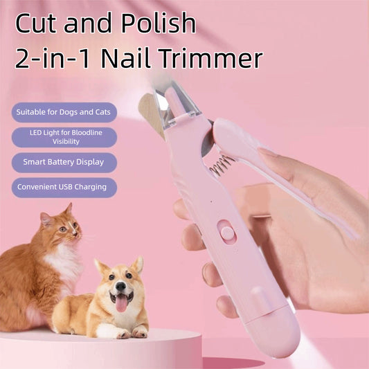 pet nail grinder in use trimming pet nails