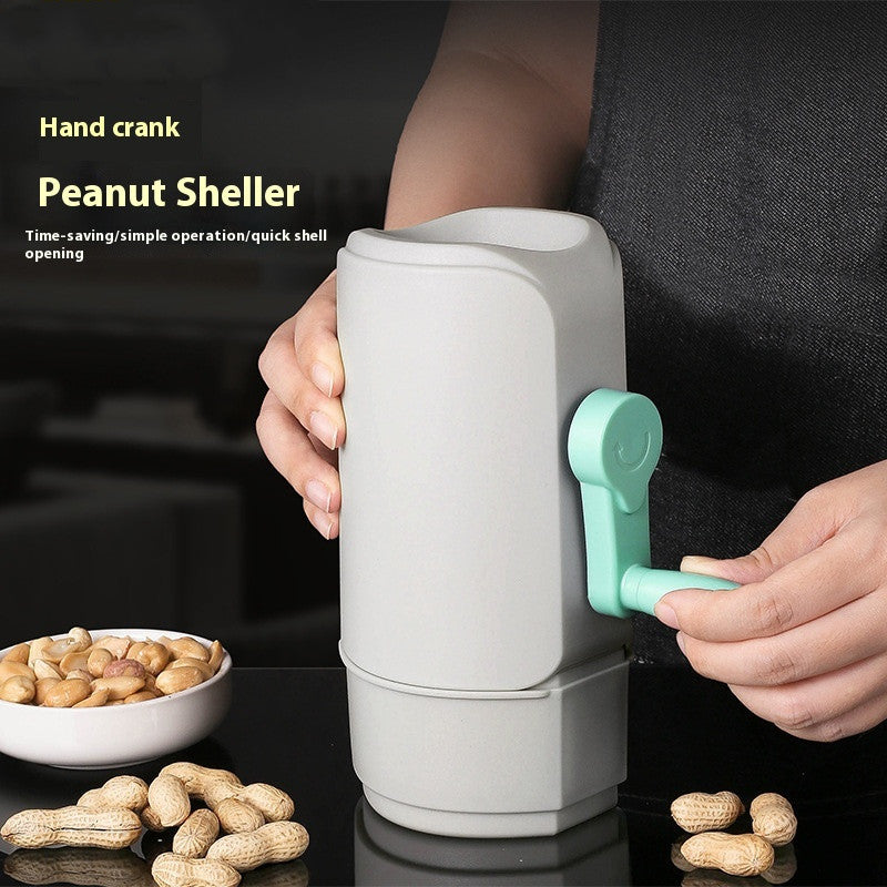 Automatic peanut sheller separating peanuts from shells