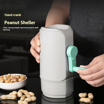 Automatic peanut sheller separating peanuts from shells