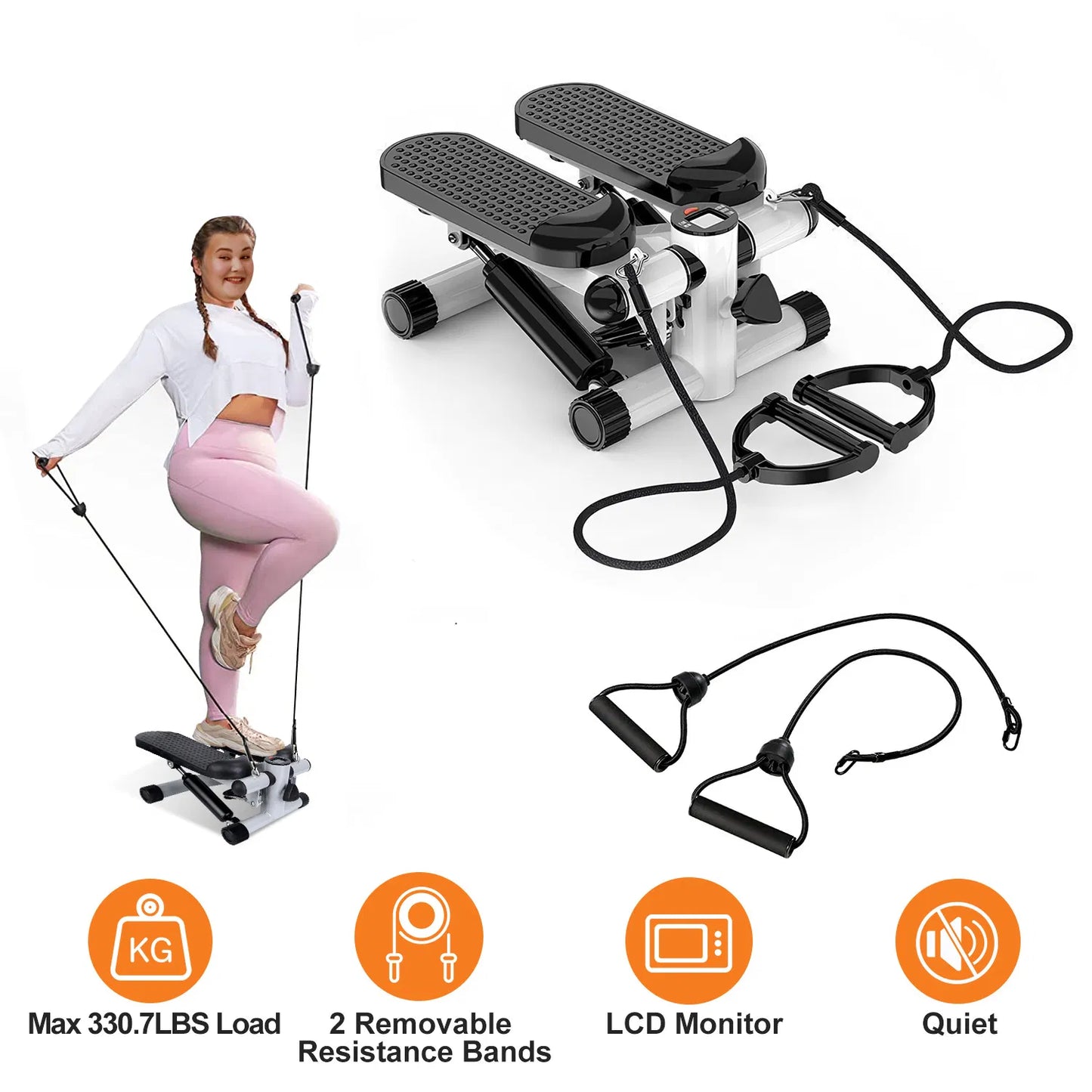 mini fitness stepper home workout machine with LCD