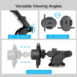 car phone holder telescopic dashboard suction cup mount