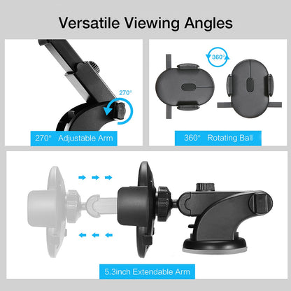 car phone holder telescopic dashboard suction mount