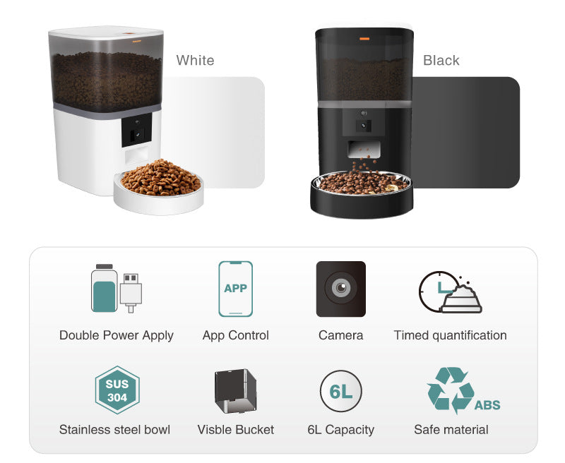 smart pet feeder camera automatic adjustable