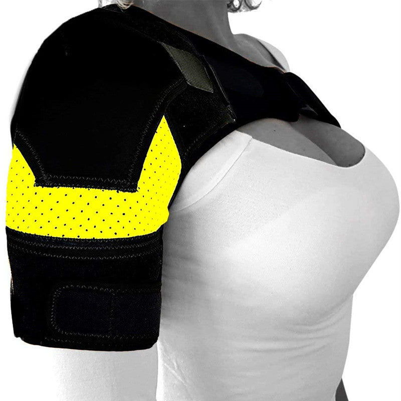 shoulder support brace in use during basketball game