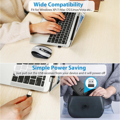 2.4G wireless gaming mouse ergonomic USB receiver