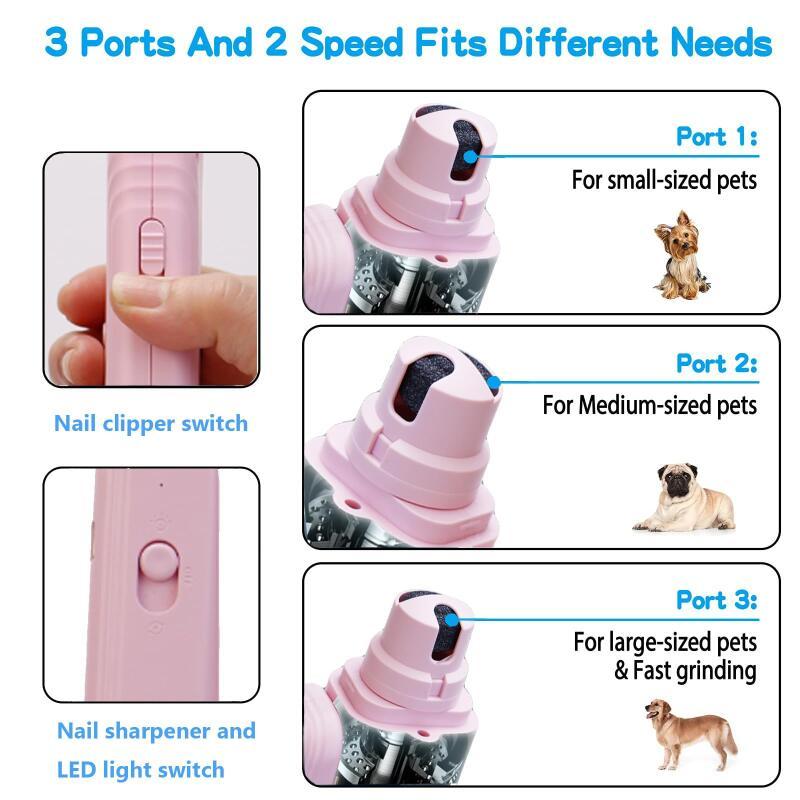 pet nail grinder in use trimming pet nails