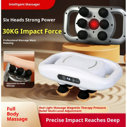 massage gun with multiple attachment heads display