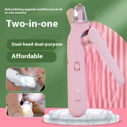 pet nail grinder in use trimming pet nails