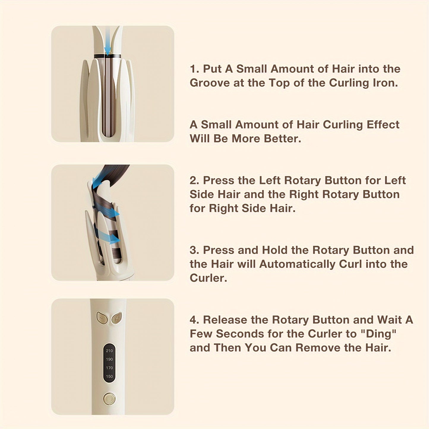 Automatic Hair Curler, 28mm Barrel, 4 Temperature Modes, Negative Ion Generator, Smart Timer And Sensor, Auto Off For Safety