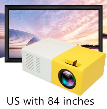 Portable LED projector showing HDMI and USB ports