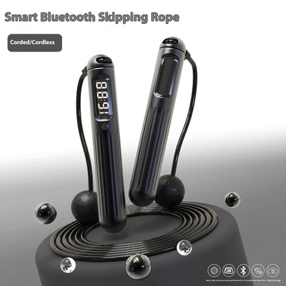 smart jump rope in use during home workout