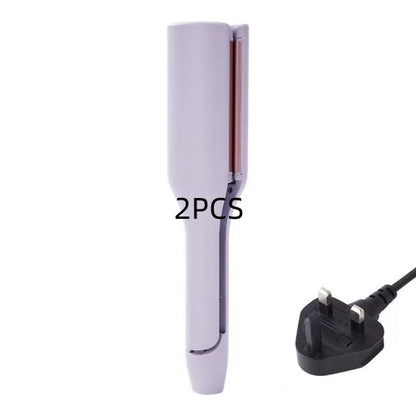 hair curling iron creating deep wave hairstyle