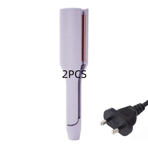 hair curling iron creating deep wave hairstyle