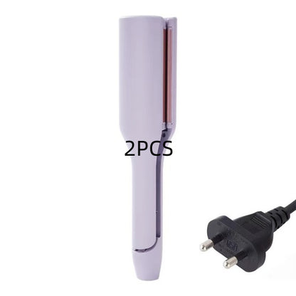 hair curling iron creating deep wave hairstyle
