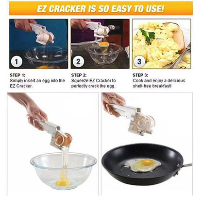 egg cracker tool opening egg cleanly into bowl