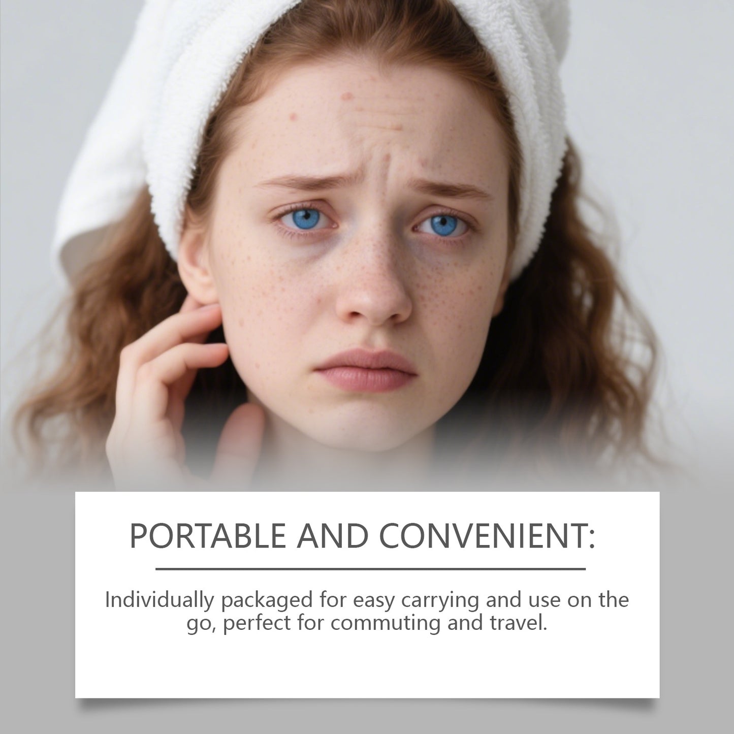 Acne Patches packaging illustration showing portability and convenience for travel and commuting.