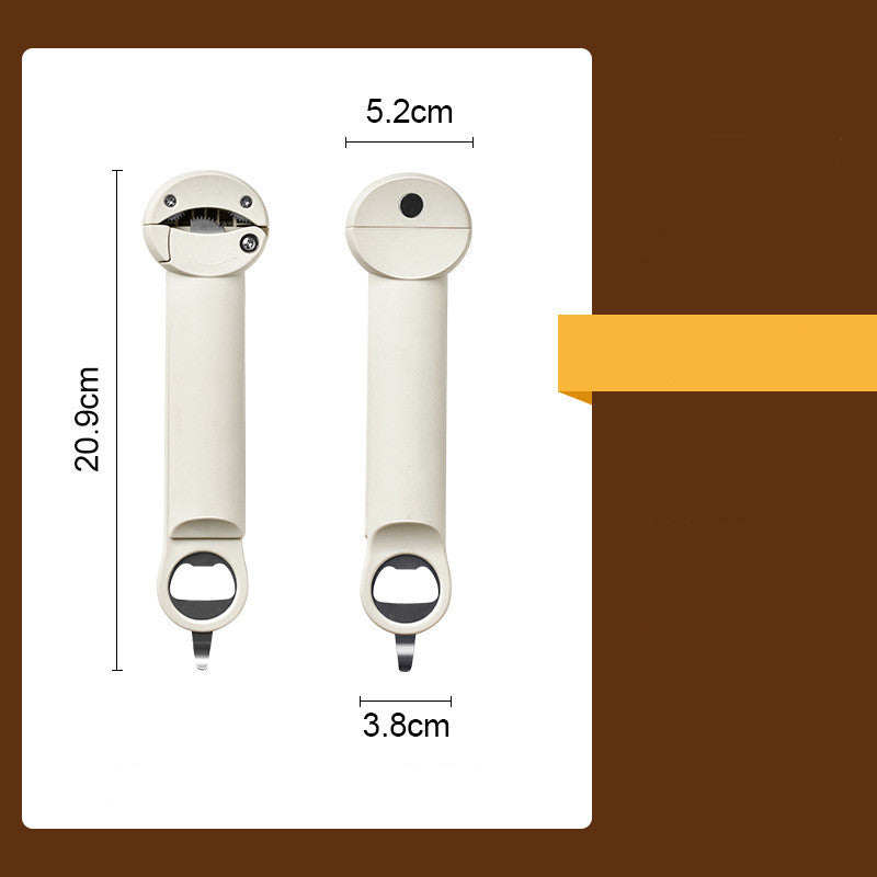 Stainless steel can opener opening metal can