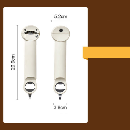 Stainless steel can opener opening metal can