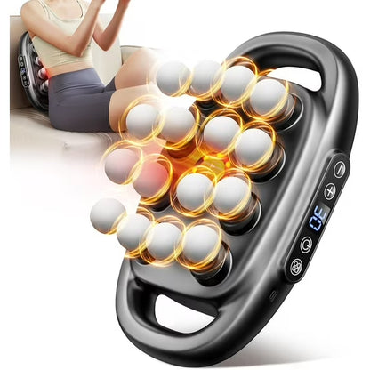massage gun with multiple attachment heads display
