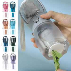 3-in-1 Portable Dog Water Bottle with Food & Waste Bag Storage