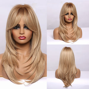 Long Straight Hair Wig with Side Bangs