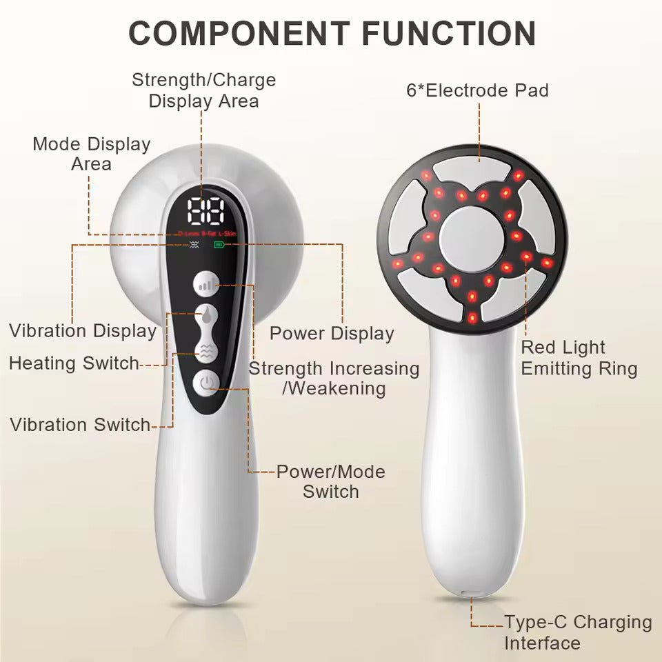 body sculpting massager in use on stomach area