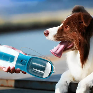 3-in-1 Portable Dog Water Bottle with Food & Waste Bag Storage