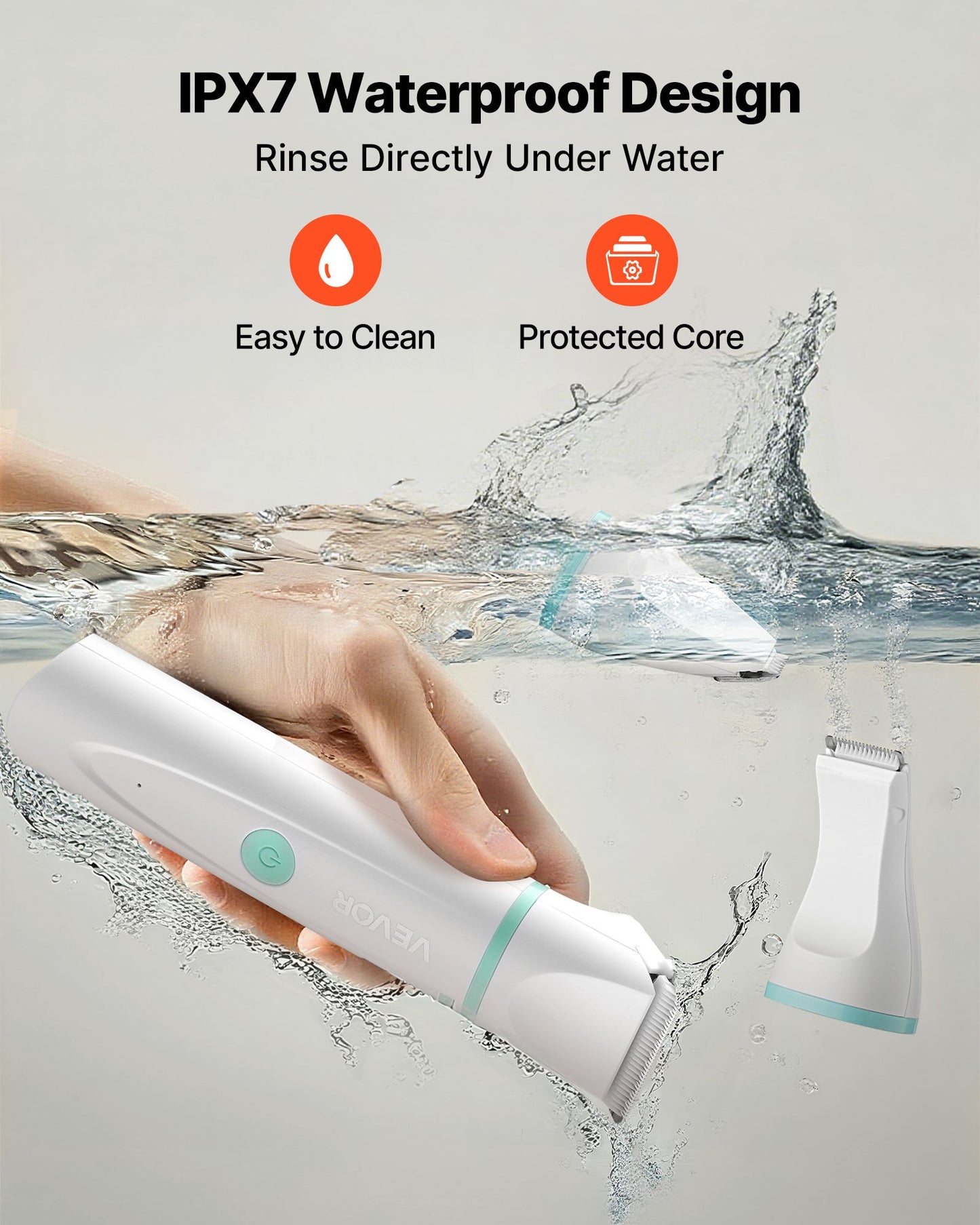 4-in-1 Dog Grooming Kit – Low Noise Cordless Clippers with 6 Combs, 4 Blades & Nail Grinder