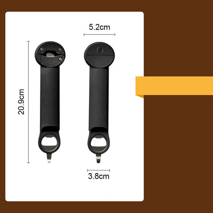 Stainless steel can opener opening metal can