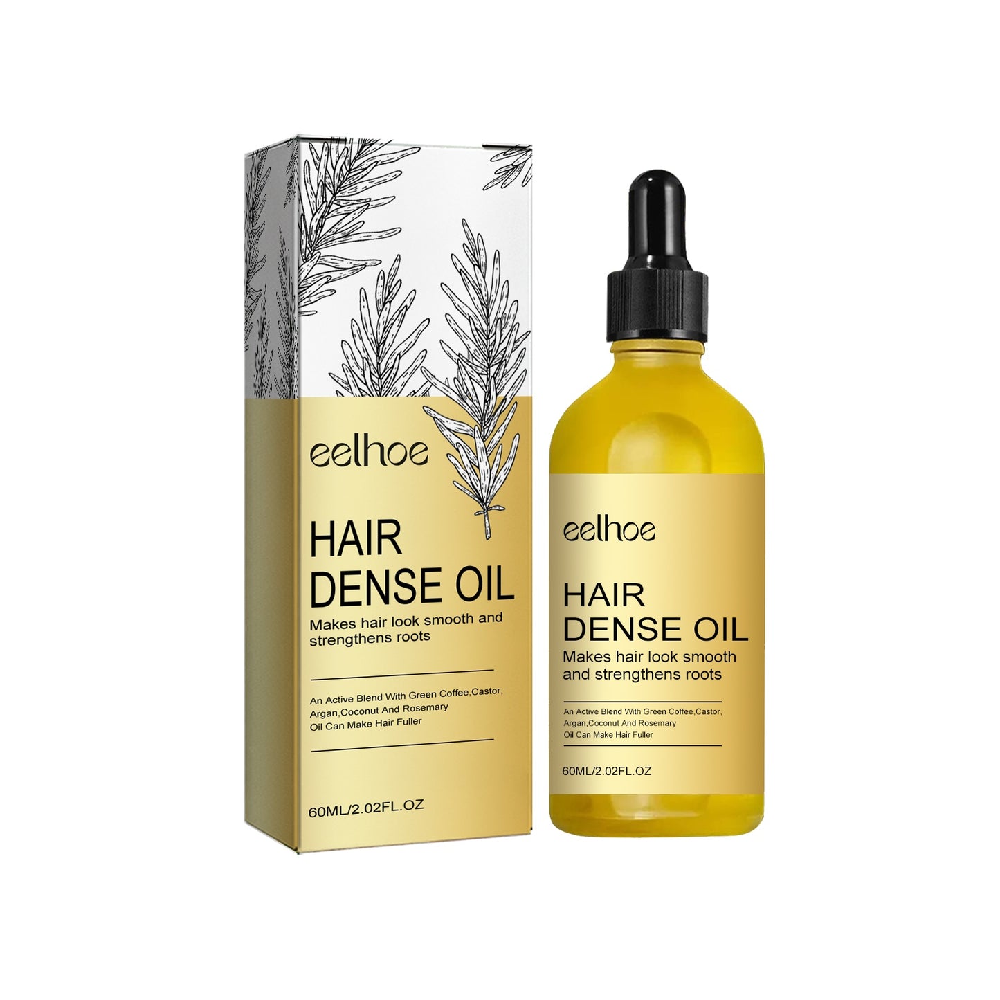 EELHOE Rosemary Hair Treatment Oil for Dry & Frizzy Hair – Scalp Cleansing, Deep Conditioning, Volumizing & Smoothing Repair Formula