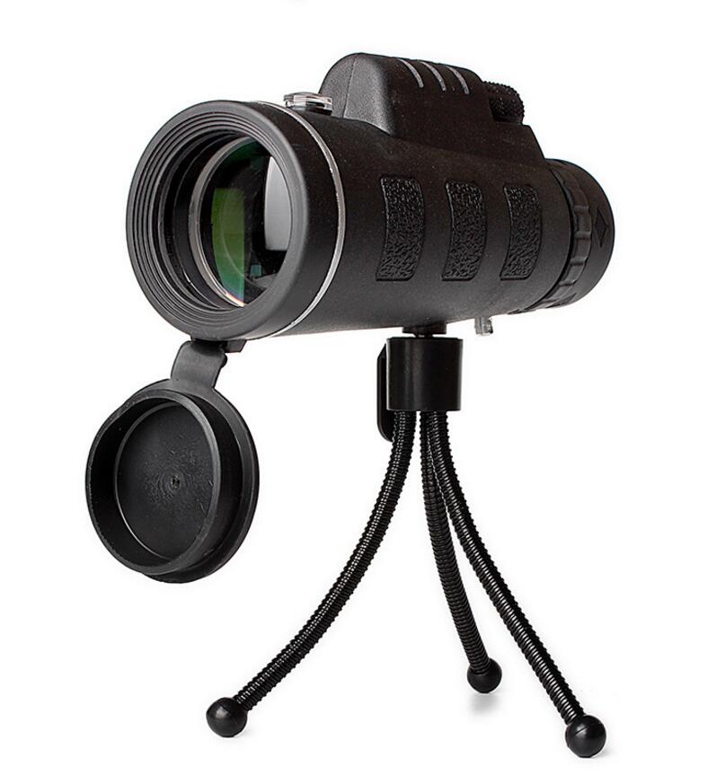 Universal Monocular Telescope Zoom Scope with Compass – Phone Clip & Tripod Compatible with Apple