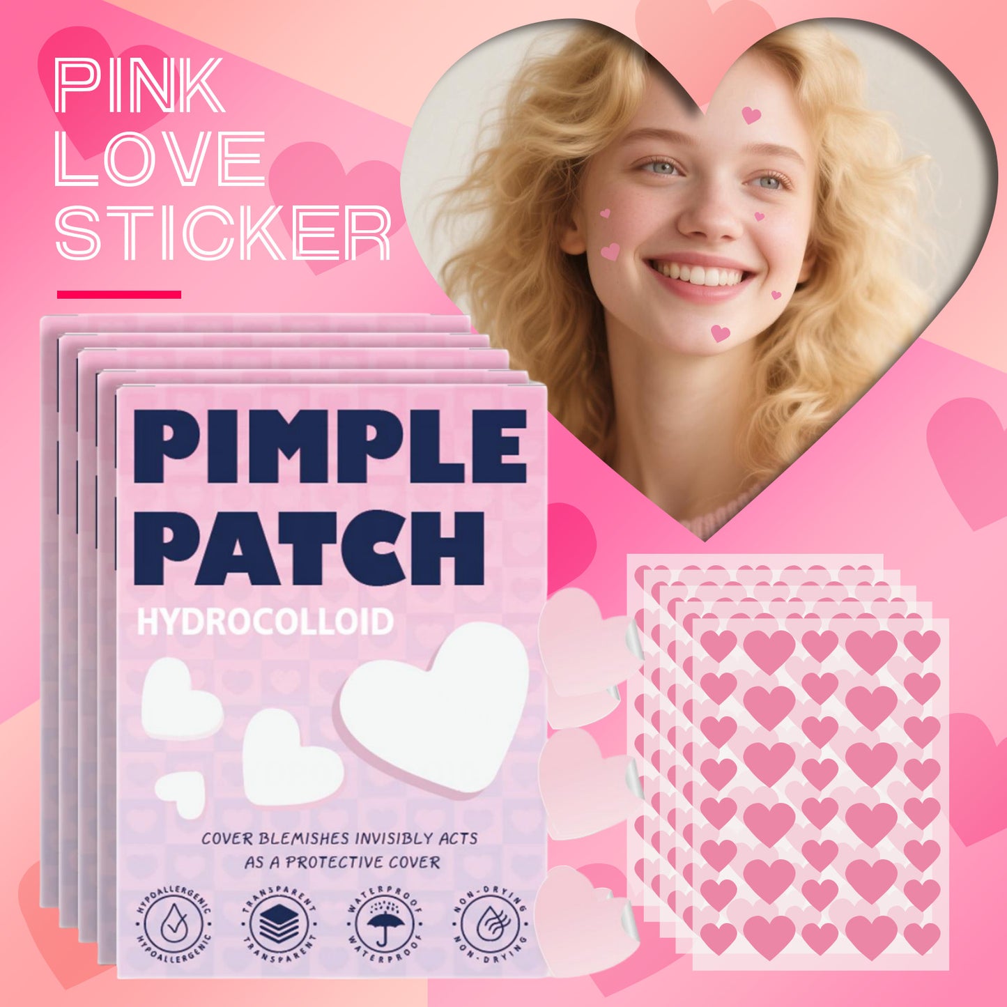 Pimple patch applied during daily facial skincare routine