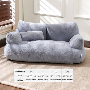 Cozy Flannel Cat Sofa Bed